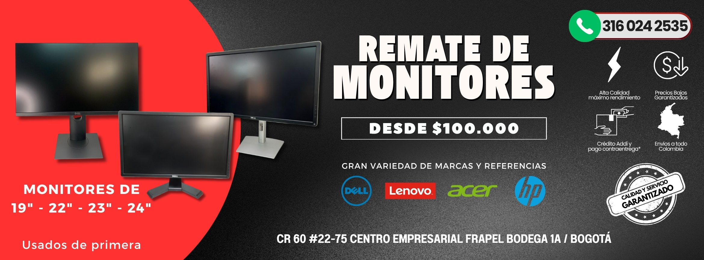 Banner remate de monitores Sales TS