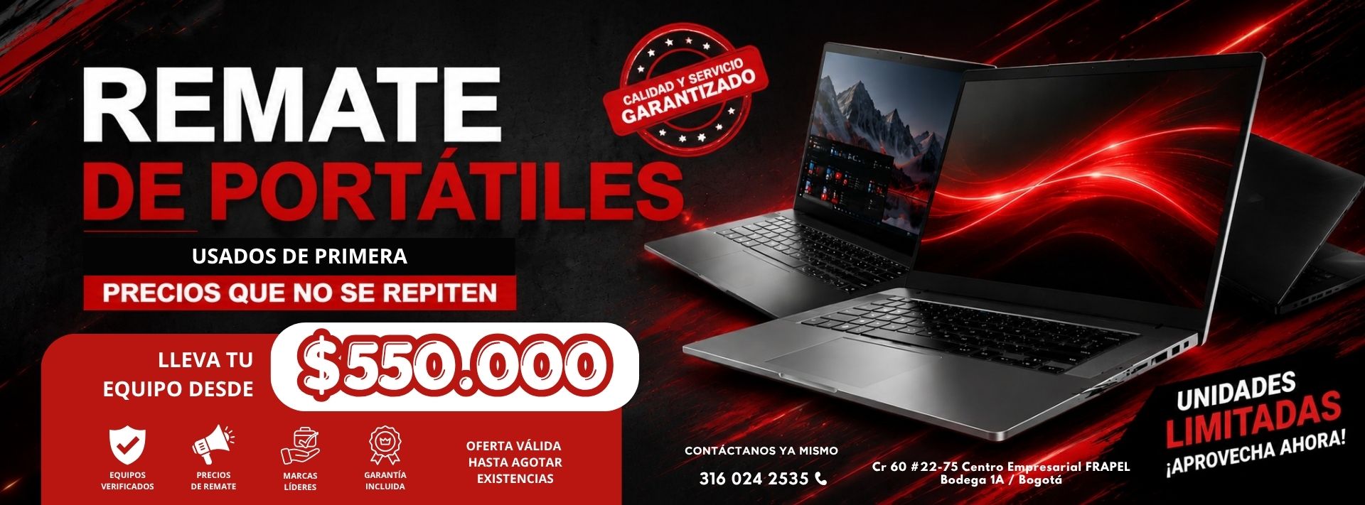 Remate de portátiles banner Sales TS
